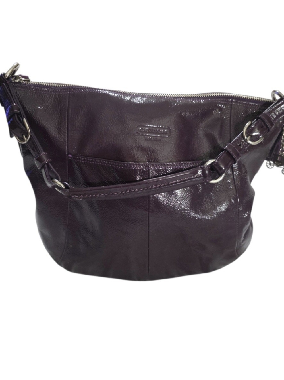 Coach Soho 12687 Plum Purple Patent Leather Hobo Bag Y2K